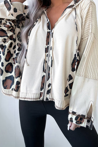 Animal Print Zip-Up Hoodie