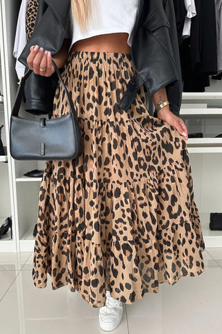 Leopard Print Maxi Skirt