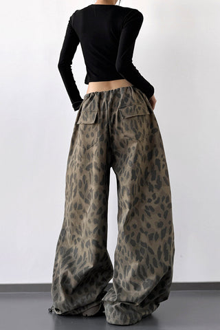 Animal Print Relaxed Casual Pants