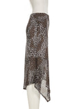 Asymmetric Hem Leopard Skirt