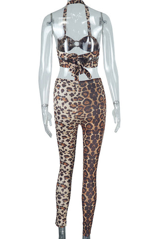 Leopard Print Pants Set