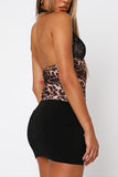 Lace-V Neck Leopard Print Tank Top