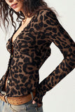 Button-Up Leopard Print Blouse