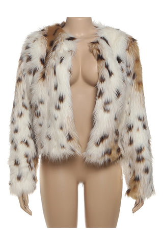 Animal Print Faux Fur Jacket