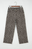 Leopard Print Straight Jeans