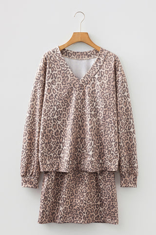 Leopard Print Skirt Set