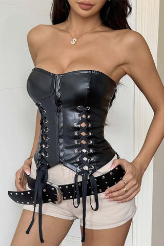 Lace-Up Corset Tank Top