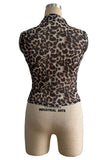 Chic Sleeveless Leopard Print T-Shirt