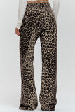 Leopard Print Straight-Leg Jeans