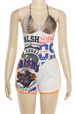 Halter Graphic Print Short Set