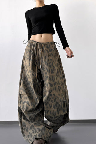 Animal Print Relaxed Casual Pants