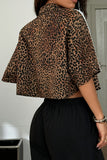 Leopard Print Cropped Shirt