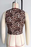 Leopard Print Button-Front Vest