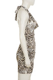 Halter Neck Animal Print Dress