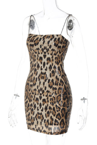 Strappy Animal Print Mini Dress