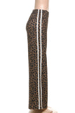 Leopard Print Wide-Leg Casual Pants