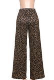 Leopard Print Wide-Leg Casual Pants