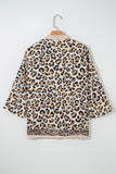 Leopard Print Button-Front Blouse