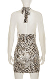 Halter Neck Animal Print Dress