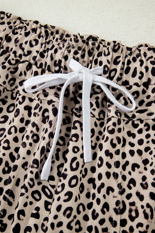 Leopard Print Wide-Leg Casual Pants