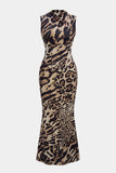 Chic Animal Print Skirt Set