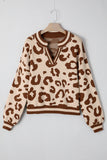 Animal Pattern V-Neck Sweater