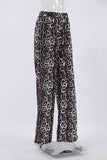 Wide-Leg Animal Print Casual Pants