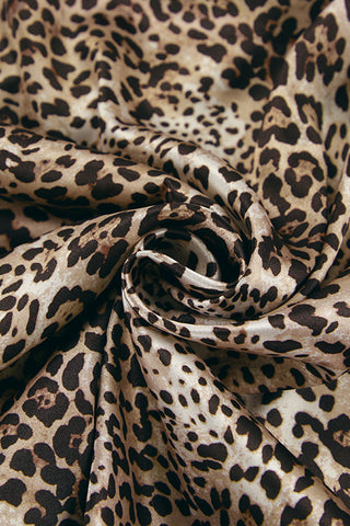 Wrap-Front Leopard Print Midi Dress