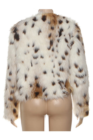 Animal Print Faux Fur Jacket