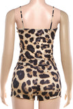 Spaghetti Strap Leopard Short Set