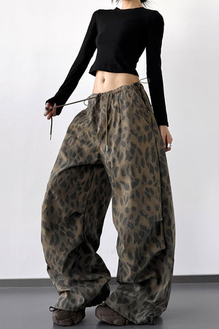 Animal Print Relaxed Casual Pants