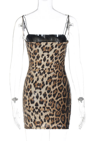Strappy Animal Print Mini Dress