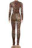 Leopard Print Long Sleeve Pants Set