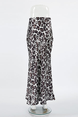 Leopard Print Skirt with Flowing Silhouette
