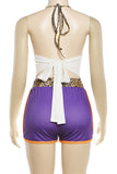 Halter Graphic Print Short Set