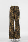 Leopard Print Wide-Leg Casual Pants