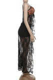 Lace Overlay Shorts Set with Spaghetti Straps