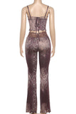 Spaghetti Strap Leopard Pants Set