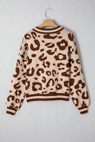 Animal Pattern V-Neck Sweater