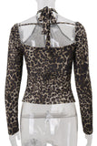 Halter Neck Keyhole Leopard Print Top