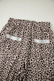 Leopard Print Wide-Leg Casual Pants