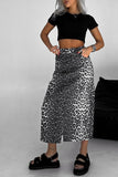 Leopard Print Midi Skirt