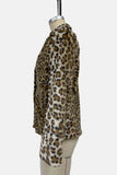 Leopard Print Button-Up Blazer