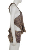 Halter Neck Animal Print Short Set