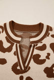Animal Pattern V-Neck Sweater