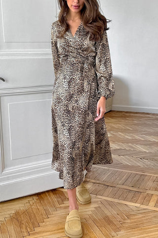 Animal Print Wrap Dress