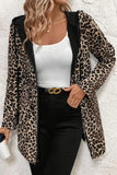 Stylish Leopard Print Hooded Coat