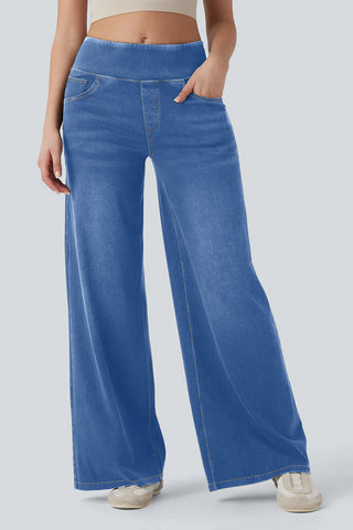 High-Waist Wide Leg Denim Jeans