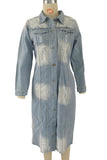 Longline Button-Front Denim Jacket
