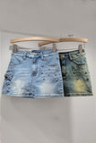 Embellished Denim Mini Skirt
